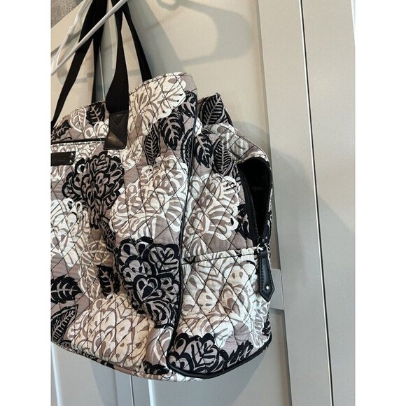 Vera Bradley Key West QVC Exclusive Large Weekender Travel Bag Rare Beige Black - Picture 3 of 11